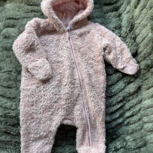 Fluffy pink Woolworths baby grow