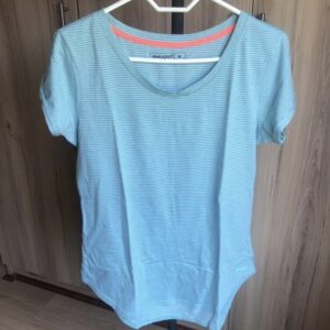 Blue and grey striped Maxed T-shirt