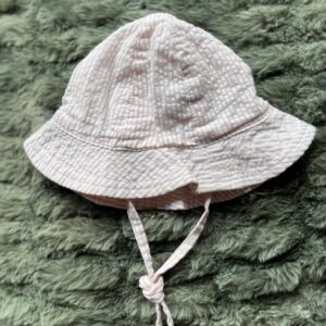 Pink and white striped sun hat