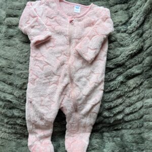 Pink star long baby grow