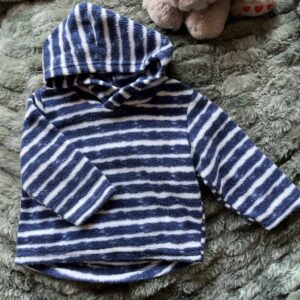 Blue and White Striped Hoodie