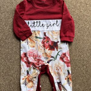 Dark Red long sleeve baby grow