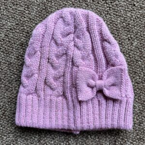 Pink knitted beanie
