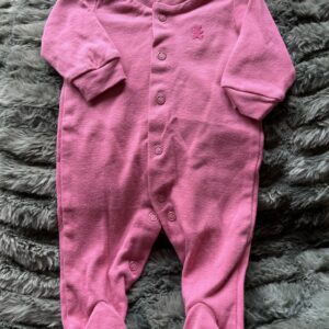 Pink long sleeve baby grow