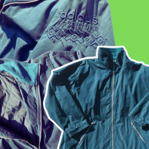 Green Adidas Adventure fleece-lined jacket for men, size large.