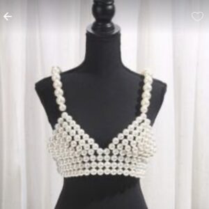 Handmade Weaved Body Chain with large pearl pendant